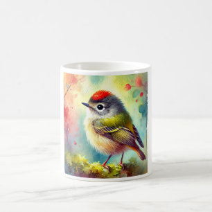 Ruby crowned Kinglet 050724AREF114 - Watercolor Coffee Mug