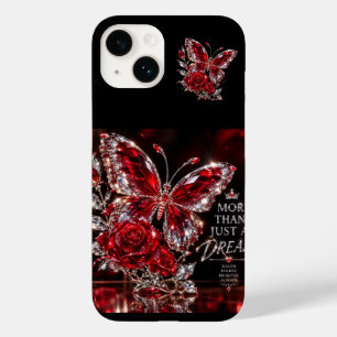 Ruby Crystal Butterfly & Rose Case-Mate iPhone 14 Case