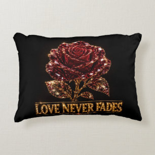 Ruby Crystal Rose – Love Never Fades Decorative Cushion