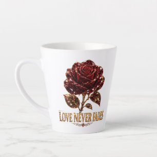 Ruby Crystal Rose – Love Never Fades Latte Mug