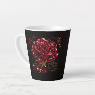 Ruby Crystal Rose – Love Never Fades Latte Mug