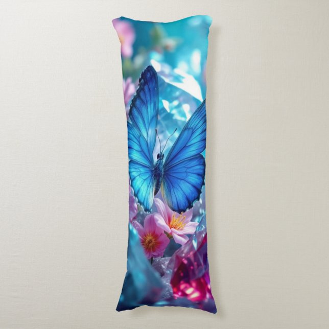 Ruby Crystals Garden Butterfly Body Cushion (Front Vertical)