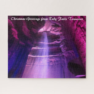 Ruby Falls Tennessee. Christmas Greetings Jigsaw Puzzle