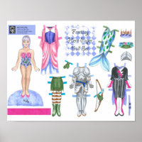 Ruby Fantasy Hero Paper Doll - Play or Display