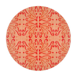 Ruby Floral: Tribal Geometric Pattern. Cutting Board