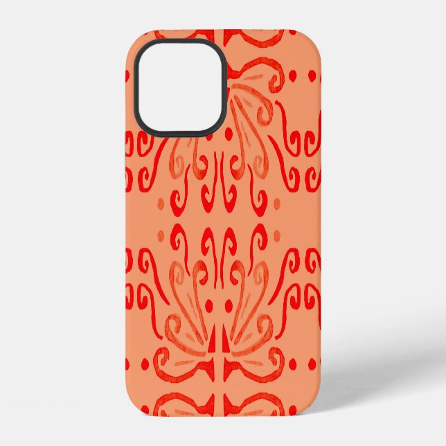 Ruby Floral: Tribal Geometric Pattern. iPhone Case (Back)