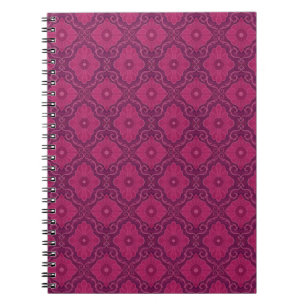 "Ruby flowers” floral arabesque pattern Notebook