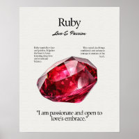 Ruby Gem Crystal Meaning Card