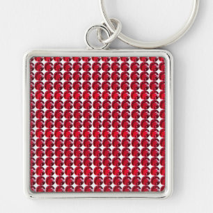 Ruby Gemstone Art, Red Keychain