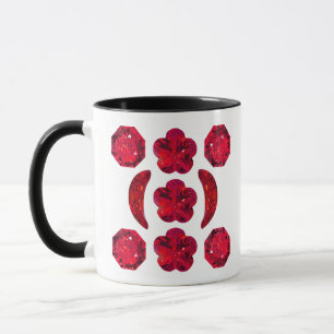 Ruby Gemstone Art, Red Mug