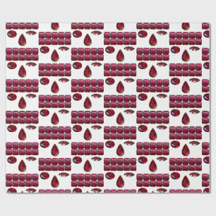 Ruby Gemstone Face Pattern Red Wrapping paper