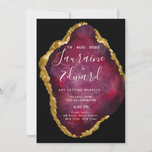 ruby gemstone glitter invitation