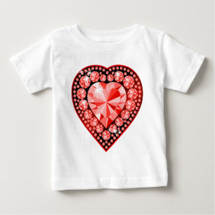 Ruby Gemstone Heart Baby T-Shirt