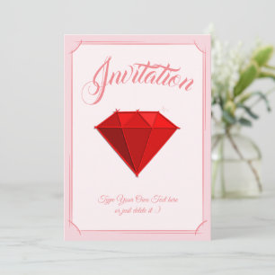 Ruby Gemstone. Jewellery. 40 Wedding Anniversary Invitation