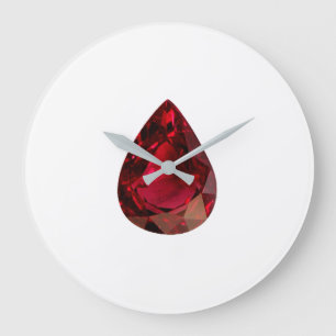 Ruby Gemstone July Birthstone Red Large Clock