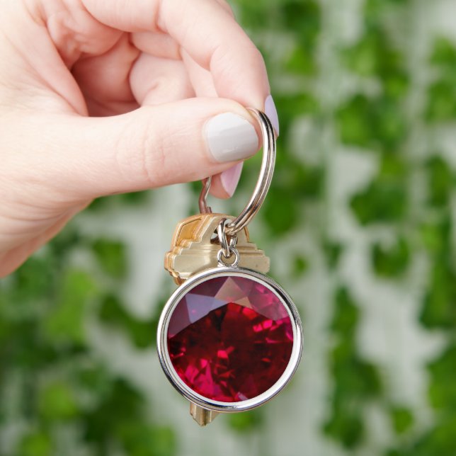 Ruby Gemstone Keychain (Hand)