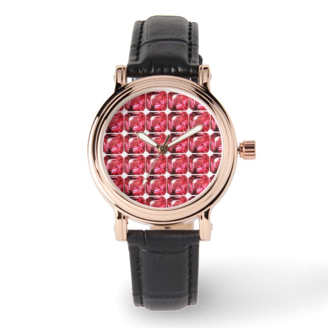 Ruby Gemstone Pink Watch (Front)