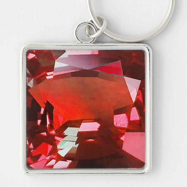 Ruby Gemstone Red Key Ring (Front)