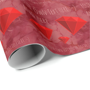 Ruby Gemstones. Jewellery Gift Wrapping Paper