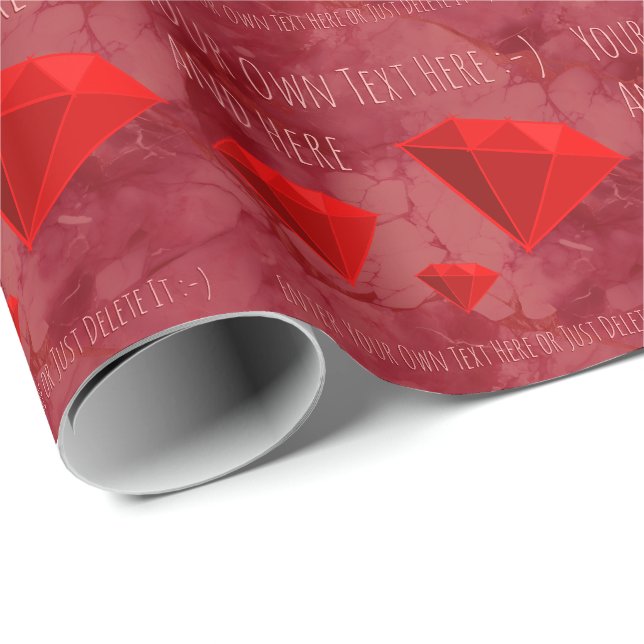 Ruby Gemstones. Jewellery Gift Wrapping Paper (Roll Corner)