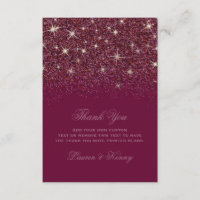 Ruby Glitz Glitter Thank You Cards