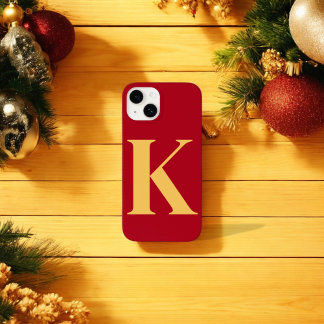 Ruby Gold Initial Personalised Monogram Design  Case-Mate iPhone 14 Case