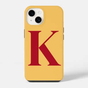 Ruby Gold Initial Personalised Monogram Design iPhone 14 Case