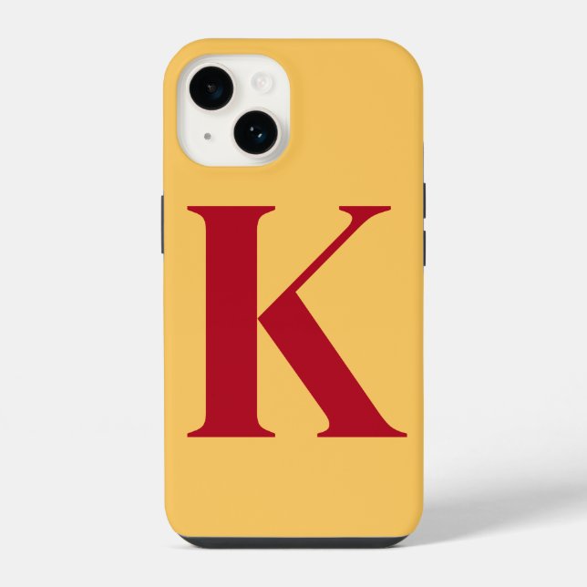 Ruby Gold Initial Personalised Monogram Design  iPhone Case (Back)