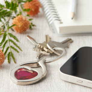 Ruby Heart Key Ring
