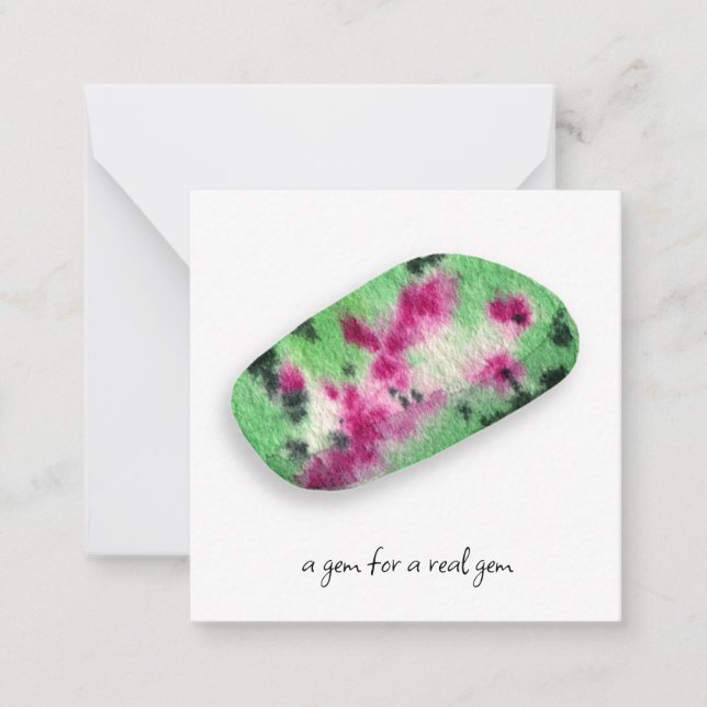 *~*  RUBY IN ZOICITE Gemstone AP64 Flat Note Card (Front)