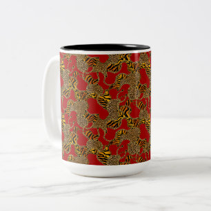 Ruby Leopard Gold Baroque Luxury Two-Tone Coffee Mug