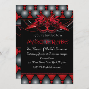 Ruby Masquerade Party Invitations