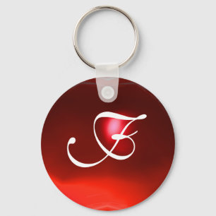 RUBY  MONOGRAM ,red Key Ring