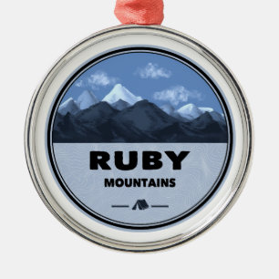Ruby Mountains Nevada Camping Metal Tree Decoration