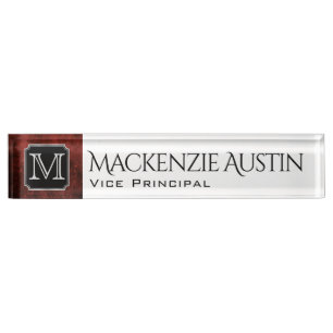 Ruby Office Custom Scarlet Garnet Crimson Red Nameplate