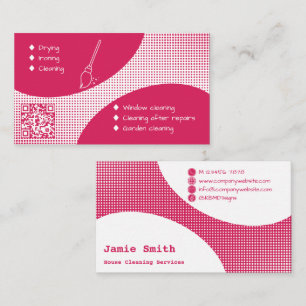 Ruby Pink Classy Cleaning Service Business Card