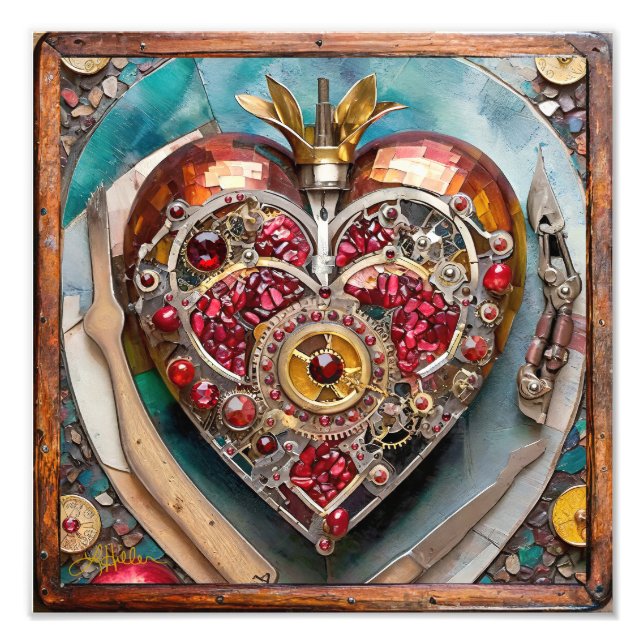 Ruby Pomegranate Heart Steampunk Series Photo Print (Front)