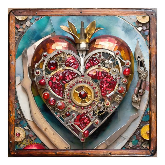 Ruby Pomegranate Heart Steampunk Series Photo Print (Front)