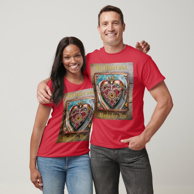 Ruby Pomegranate Heart Steampunk Series T-Shirt (Unisex)