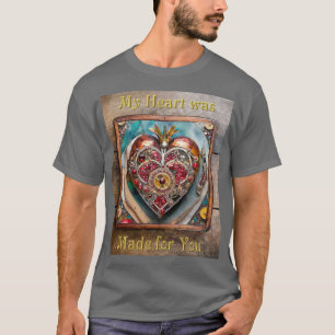 Ruby Pomegranate Heart Steampunk Series T-Shirt
