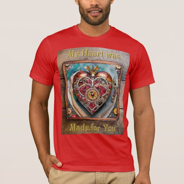Ruby Pomegranate Heart Steampunk Series T-Shirt (Front)