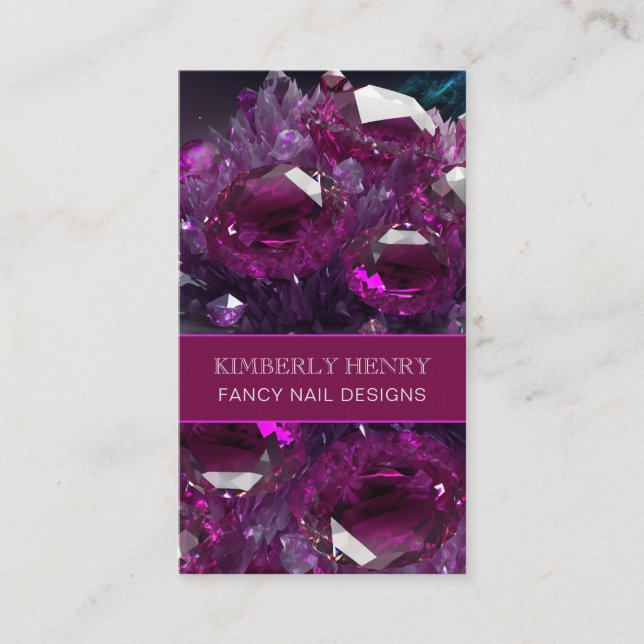 Ruby Radiance Abstract Magenta Hot Pink Crystal Business Card (Front)