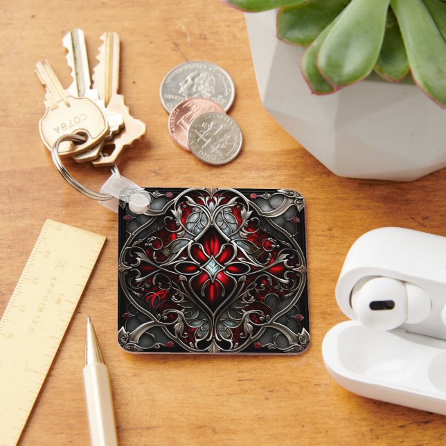 Ruby Radiance Happy Birthday Cancerian Key Ring (Desk)