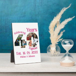 Ruby Red 40th Wedding Anniversary 11 Photo Collage Plaque
