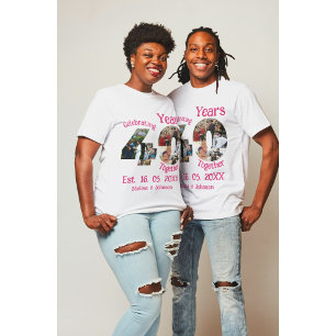 Ruby Red 40th Wedding Anniversary 11 Photo Collage T-Shirt