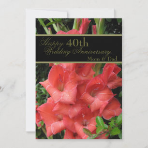 Ruby Red 40th Wedding Anniversary Mum and Dad