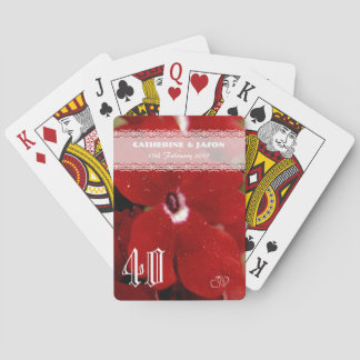 Ruby Red 40th wedding Anniversary Playing Cards