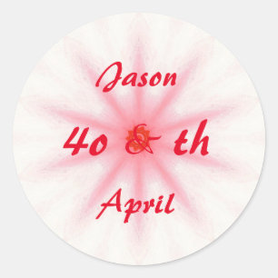 Ruby Red 40th Wedding Anniversary Stickers