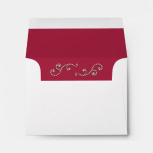Ruby Red and Pearls RSVP Envelope