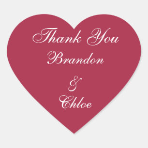 Ruby Red and Pearls Thank You Sticker